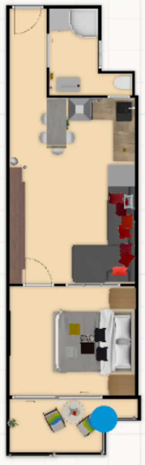 Terraza con vistas al mar Canteras de 1 habitación